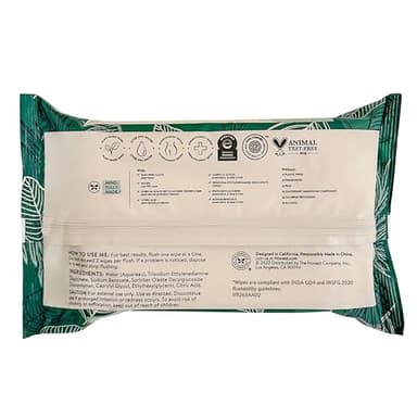 The Honest Company Flushable Wipes for Sensitive Skin | Fragrance Free, Hypoallergenic, 99% Water, Safe to Flush | pH Balanced Feminine Wipes | Tropical Leaves, 126 Count - Image 11