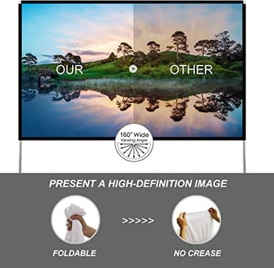 Outdoor Projector Screen with Stand 100 Inch: Portable Projection Screen for Outside Theater Home Backyard Movies - Image 4