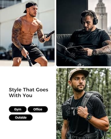 amBand Rugged Case with Band for Apple Watch 44mm, Compatible with iWatch Series SE 3/SE 2nd Generation/SE/6/5/4, Military Grade Shockproof Bumper Cover, Tactical Band for Men, Matte Black - Image 9