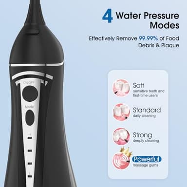 Water Flosser for Teeth Pick Cordless, Beautypick Portable Electric flossers for Teeth Cleaning and Flossing, 300ML Braces Oral Irrigator, Rechargeable Waterproof Dental Picks for Home Travel - Image 3