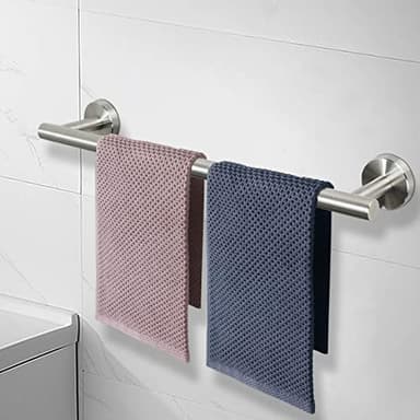 NearMoon Bath Towel Bar, Thicken Stainless Steel Shower Towel Rack Holder Wall Mounted for Bathroom, 24-lnch Overall Length-21-lnch Usable Hanging Space (1 Pack, Brushed Nickel) - Image 8