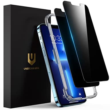 UNBREAKcable Privacy Screen Protector for iPhone 14/ iPhone 13/13 Pro, Tempered Glass [True 28°Anti Spy] [9H Hardness] [Case Friendly] Private Protector for iPhone 6.1" - 2 Pack - Image 1