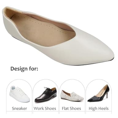 2 Pairs Pigskin Sockless Insoles|Barefoot Cushion Pads|Absorbs Sweat & Controls Odor|Wear Without Socks|Extra Thin Dress Shoes Inserts Women for High Heels Flats Sneakers Small 5-7.5 Size - Image 6