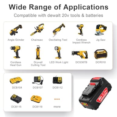 Upgraded 20V 6.0Ah Battery Replacement for Dewalt 20v Battery 2Pack Compatible with Dewalt 20v DCD/DCF/DCG Series Power Tools Red - Image 2