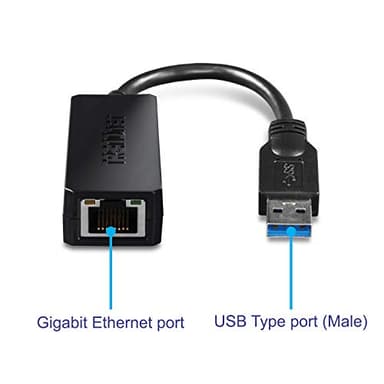 TRENDnet USB 3.0 to Gigabit Ethernet Adapter, Full Duplex 2Gbps Ethernet Speeds, Up to 1Gbps, USB to Gigabit Ethernet Adapter, USB-A, Windows Compatible, USB Powered, Black, TU3-ETG - Image 5