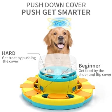 Aluckmao Dog Puzzle - Food Puzzle Toy Feeder, Treat Puzzles for Mental Stimulation (Push) - Image 3
