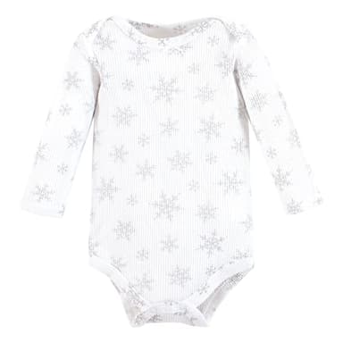 Hudson Baby Unisex Baby Thermal Long Sleeve Bodysuits, Snowflake, Newborn - Image 3