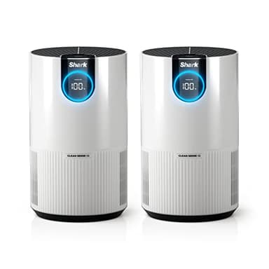 Shark Air Purifiers For Home Pets, 2 Pack, Allergies, Pet Hair, HEPA Air Filter, 500 Sq Ft, Small Room, Bedroom, Odor Eliminator Clean Sense, Captures 99.98% of Particles, Pet Dander, Fur, HP102PK2 (Renewed) - Image 1