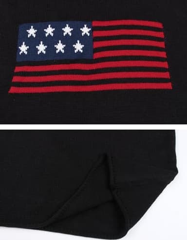 Allifewithu Women's Cap Sleeve Top Crew Neck Summer Sweater Vest American Flag Lightweight Sweaters Tops Black X-Large - Image 9