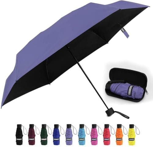 Yoobure Small Mini Umbrella with Case Light Compact Design Perfect for Travel Lightweight Portable Parasol Outdoor Sun&Rain Umbrellas - Image 1