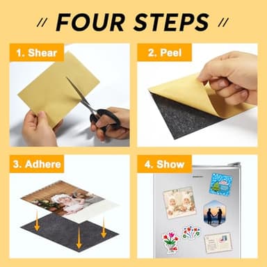 Towjug Cuttable Magnetic Sheets 6 Pack, Each 8" x 10", Stick Magnetic Paper with Adhesive Backing for Crafts, Paper Magnets and Stickers - Image 5