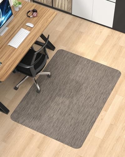 Blvornl Office Chair Mat for Hardwood Floor, 35.4"*47.2" Desk Computer Chair Mat for Hard Wood, Large Anti-Slip Hard Floor Protector Rolling Chair Mat, PVC Mat Desk Rug for Office and Dark Brown - Image 1