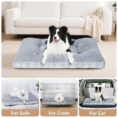 MIHIKK Washable XXL Dog Bed for Extra Large Dogs with Anti-Slip Bottom, Premium Foam Pet Pad for Crate for Large Medium Small Sized Puppies, 47" x 29" Gray - Image 5