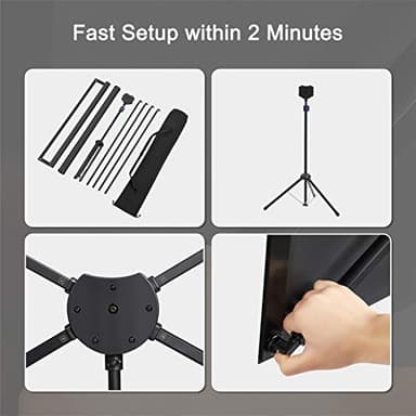 Portable Projector Screen with Stand, Outdoor Movie Screen, 80 Inch 16:9, Light-Weight, Mobile and Compact, Easy Setup and Carrying, Projection Screen with 1.2 Gain Glass Fiber, Idea for Home Cinema. - Image 5