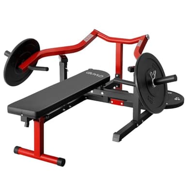 GMWD Chest Press Machine, 1250LBS Bench Press Machine with Independent Converging Arms, Adjustable Flat Incline Bench for Chest, AB Workouts, Shoulder Home Gym Equipment, Red, V1 - Image 1