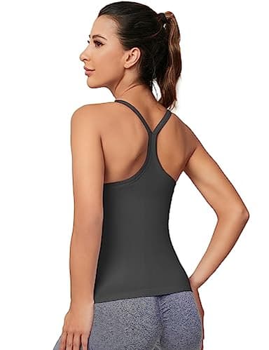 MathCat Workout Tank Tops for Women with Built in Bra, Sleeveless Gym Tops Seamless Racerback Athletic Yoga Shirts - Image 2