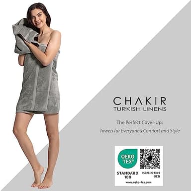 Chakir Turkish Linens | Hotel & Spa Quality 100% Cotton Premium Turkish Towels | Soft & Absorbent (4-Piece Washcloths, Gray) - Image 5
