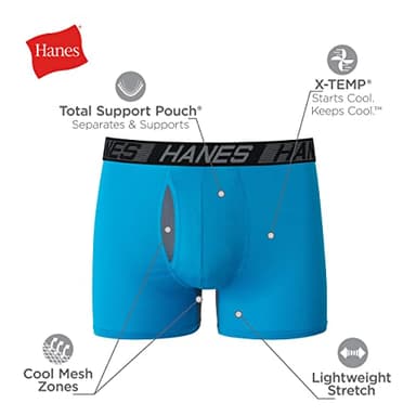 Hanes mens Total Support Pouch Men's Boxer Briefs Pack, Anti-chafing, Moisture-wicking Underwear With Cooling ( Trunks, Trunk - Assorted, Large US - Image 4