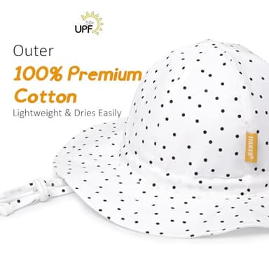 Baby Girl Sun Hat with UPF 50+ Outdoor Adjustable Toddler Beach Hat with Wide Brim Bucket Hats for Kids 6-24 Months - Image 4