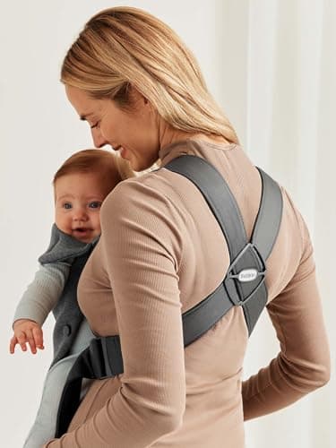 BabyBjörn Baby Carrier Mini, Dark Gray, 3D Jersey Infant Carrier (7-25 lbs), Ergonomic, Easy-to-Use - Image 4