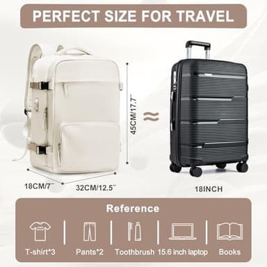 Large Travel Backpack for Women Men, Waterproof Carry on Backpack for Flight Approved, Mochila de Viaje Personal Item Luggage Backpacks with Shoce Compartment, Bulto de Viaje Tiktok Backpacks - Image 2