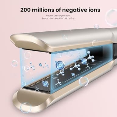 Hair Straightener - 2 in 1 Wet to Dry Hair Dryer and Straightener with High-Speed Airflow + Rapid Heat-Up + Customizable Temperature + LCD Display & Auto Shut-Off + No Heat Damage for All Hair Types - Image 7