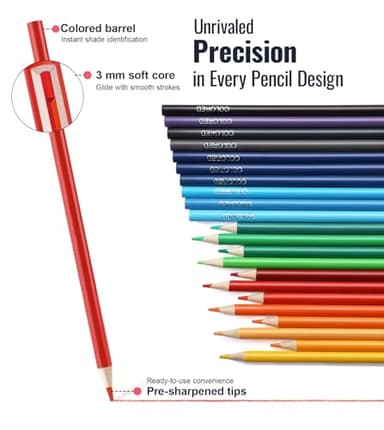 72 Pack Coloring Pencils, Colored Pencils for Adult Coloring Books with Soft Oil-Based Cores, Color Pencil Set for Sketching Blending Layering, Art Supplies for Kids Teens Adults Beginners Artists - Image 5