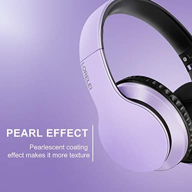 Lorelei X6 Over-Ear Headphones with Microphone, Purple-Black Lightweight Foldable & Portable Stereo Bass, Wired for Smartphone & Tablet, MP3 (1.45M No-Tangle) - Image 2