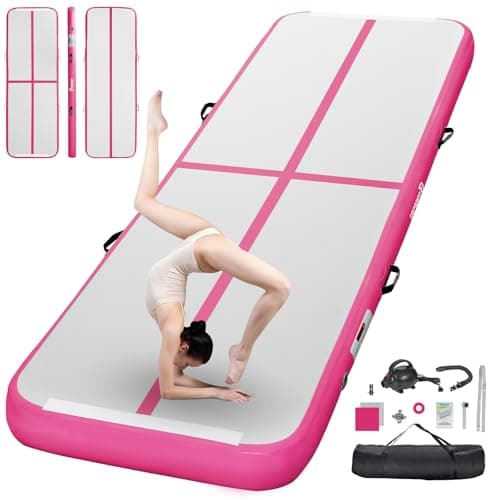 FBSPORT Inflatable Air Gymnastics Mat Training Mats 4/8 inches Thickness Gymnastics Tracks for Home Use/Training/Cheerleading/Yoga/Water with Pump - Image 1