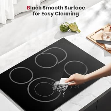GASLAND Electric Cooktop 30 Inch, 6600W Radiant Glass Stove Top CH77BF Drop-in 4 Cooking Zones Ceramic Cooktop with 9 Power Levels, Sensor Touch Control, Child Safety Lock, 240V, 1-99 Minute Timer - Image 3