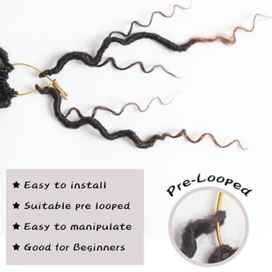 Vemet Goddess Locs Crochet Hair,8 Inch 9 Packs Faux Locs Synthetic Crochet Hair for Black Women, Boho Style Pre looped crochet with Curly Ends - Image 5