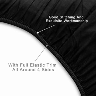 FLXXIE 4 Pieces Toddler Bedding Set, Soft and Breathable Microfiber Crib Sheet Set, Includes Quilted Comforter, Flat Top Sheet, Fitted Sheet, Envelope Pillow Case for Boys and Girls, Black - Image 3