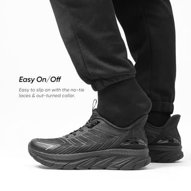 ALLSWIFIT Men's Slip On Walking Shoes Running Comfortable Tennis Breathable Non Slip Athletic Gym Workout Cross Training Fashion Sneakers,Size 13,All Black,SARR034M - Image 3