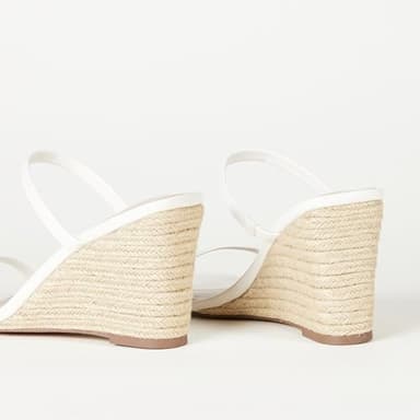 The Drop Women's Sophia Two Strap Wedge, White + Jute, 8 - Image 7