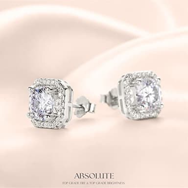 Moissanite Earrings for Men Hypoallergenic S925 Sterling Silver Stud Earrings for Womens 1 Carat D Color VVS1 Clarity With Certificate - Image 6