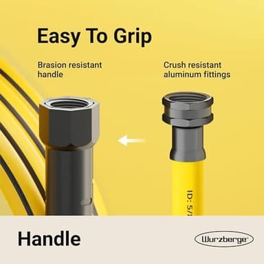 Garden Hose 75 ft, Flexible Water Hose with 5/8" Inner Diameter, Lightweight Hybrid Rubber Hose, 3/4" Leak-Resistant Aluminum Fittings, High Flow for Yard & Garden Use - Image 5