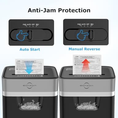 BONSEN 14-Sheet Paper Shredder for Home Office, Heavy Duty Cross Cut Shredder with 5.3 Gal Pullout Bin, Quiet Shredder for CDs/Credit Card/Staple, P-4 Security, Anti-Jam System - Image 7