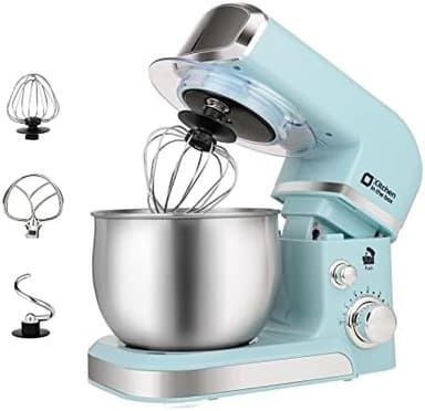 Kitchen in the box Stand Mixer,3.2Qt Small Electric Food Mixer,6 Speeds Portable Lightweight Kitchen Mixer for Daily Use with Egg Whisk,Dough Hook,Flat Beater (Blue - Image 3