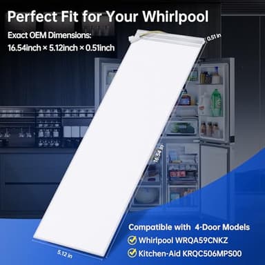 W11048980 Refrigerator Led Light for Whirlpool, W11470191 Led Module Assembly Replace W11032353 W11032355 W11455230, for Whirlpool WRQA59CNKZ Kitchen-Aid KRQC506MPS00,10 Year Manufacturer - Image 8