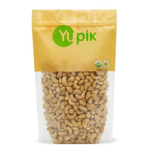 Yupik Organic Raw Cashews, 2.2 lb (35.2 oz), Pack of 6, Kosher, Gluten-Free, Non-GMO, Vegan, Whole Nuts, Unsalted, Unroasted, Source of Protein & Iron, Nutritious, Crunchy, Healthy Snacks - Image 1