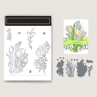 2025 Stamps and Dies for Card Making,2024-2025 Stamps and Dies Sets for DIY Various Festivals Album Scrapbooking Birthdays Greeting Card (M0854) - Image 1