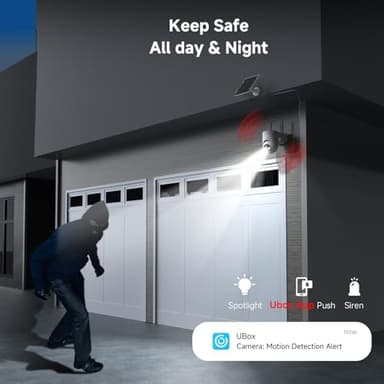 Oculview 2K Solar Security Cameras Wireless Outdoor, 2PCS Outdoor Camera Wireless with 360° View, Cameras for Home Security with Color Night Vision/2-Way Audio, 2.4GHz Wi-Fi Only - Image 6