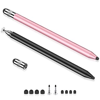 MEKO 3 in 1 Stylus Pens for Touch Screens, High Sensitivity & Precision Capacitive Stylus for Apple iPad iPhone Tablets Samsung Galaxy All Universal Touchscreen Devices (2 Pack-Black/Rose Gold) - Image 8