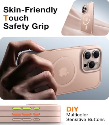 TORRAS Magnetic Shockproof for iPhone 16 Pro Max Case, [4X Military-Grade Protection] [Compatible with MagSafe] Translucent Case for iPhone 16 Pro Max Anti-Scratch Guardian 6.9", Gold - Image 6