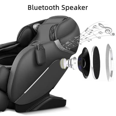 iRest SL Track Massage Chair Recliner, Full Body Massage Chair, Zero Gravity, Bluetooth Speaker, Airbags, Heating, 53.15" SL Track, Extendable Footrest and Foot Massage (Black) - Image 9