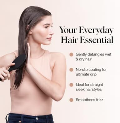 Kitsch Detangler Hair Brush for Wet and Dry Hair, Curly or Straight Hair, Detangling Brush with Flexible Hairbrush Bristles, Hair brushes for Women & Men, Adults & Kids, for Shower & Travel - Black - Image 3