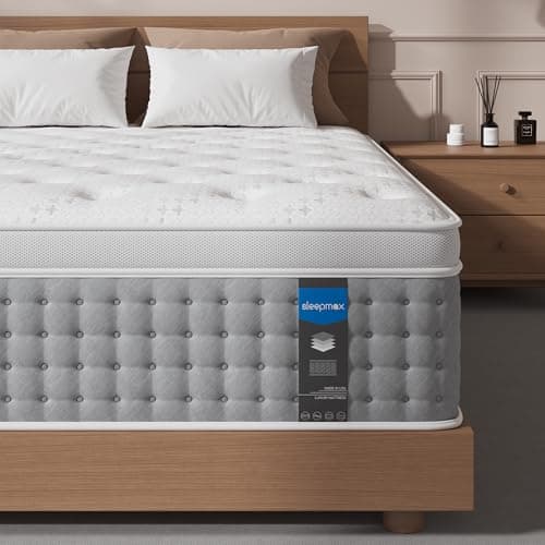 Sleepmax King Size Mattress 15 Inch - Hotel-Collection Hybrid Mattress Deep Sleep Pain Relief - Extra Lumbar & Hip Support - 365-Night Trial, Fiberglass-Free Bed in a Box, CertiPUR-US Certified - Image 1