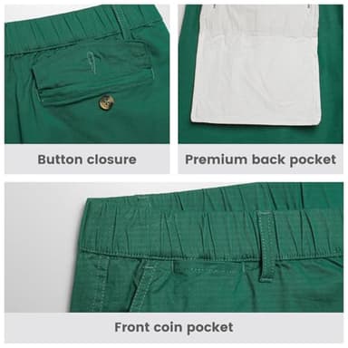 maamgic Men's Classic-fit 5.5" Cotton Casual Shorts Elastic Waistband with Multi-Pocket Daily Wear Walking Summer Outfit - Image 5