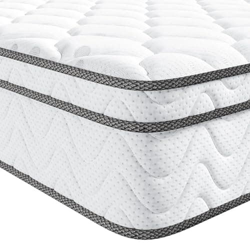 Vesgantti 12 inch Twin Size Mattress, Hybrid Single Mattress in a Box with Memory Foam and Pocket Spring, Ergonomic Design & Pressure Relief, Medium Firm Feel, 39"*75"*12" - Image 1