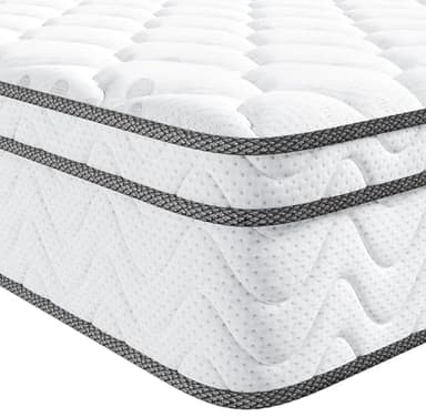 Vesgantti 12 inch Twin Size Mattress, Hybrid Single Mattress in a Box with Memory Foam and Pocket Spring, Ergonomic Design & Pressure Relief, Medium Firm Feel, 39"*75"*12" - Image 1